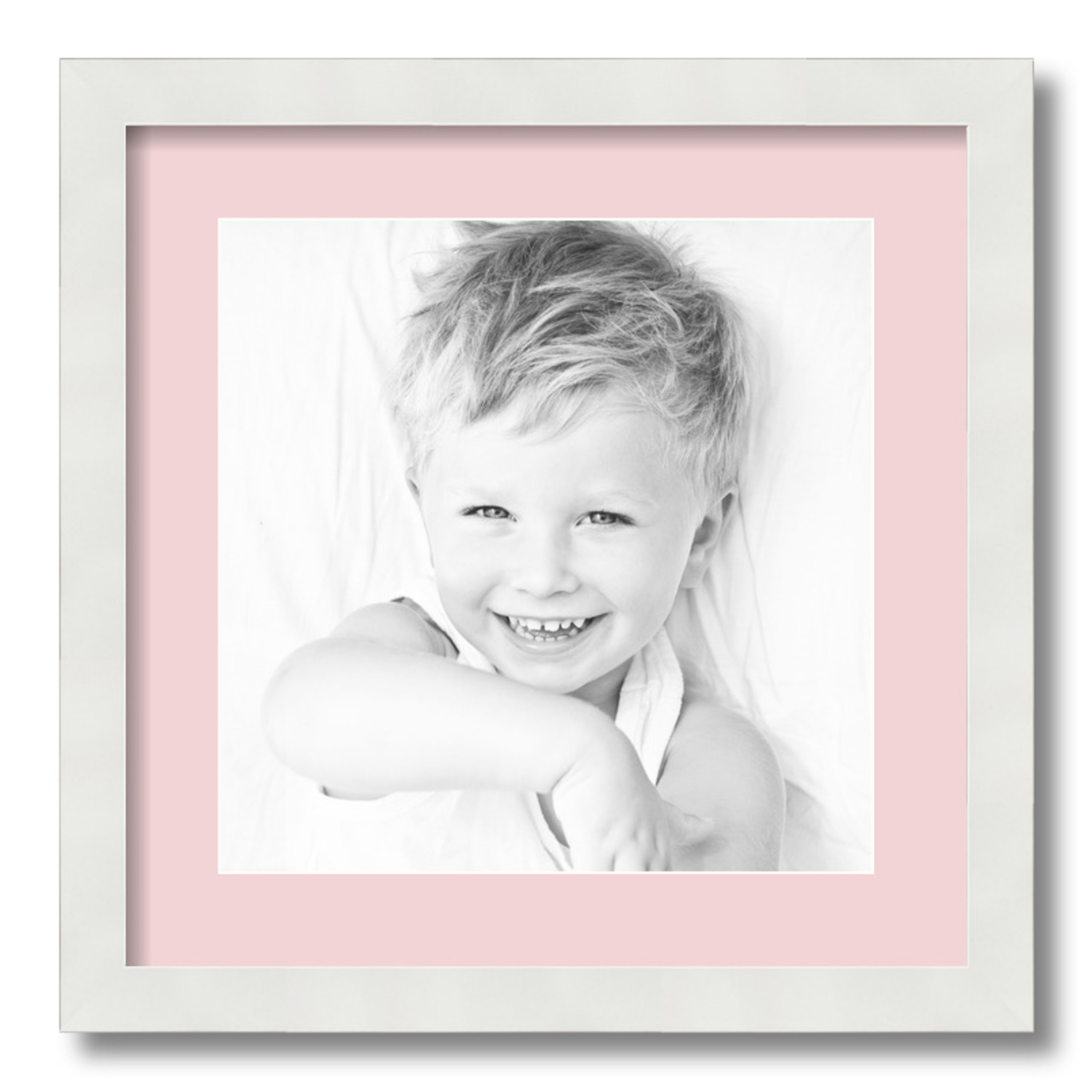 ArtToFrames Matted 16x16 White Picture Frame with 2" Mat, 12x12 Opening 3966