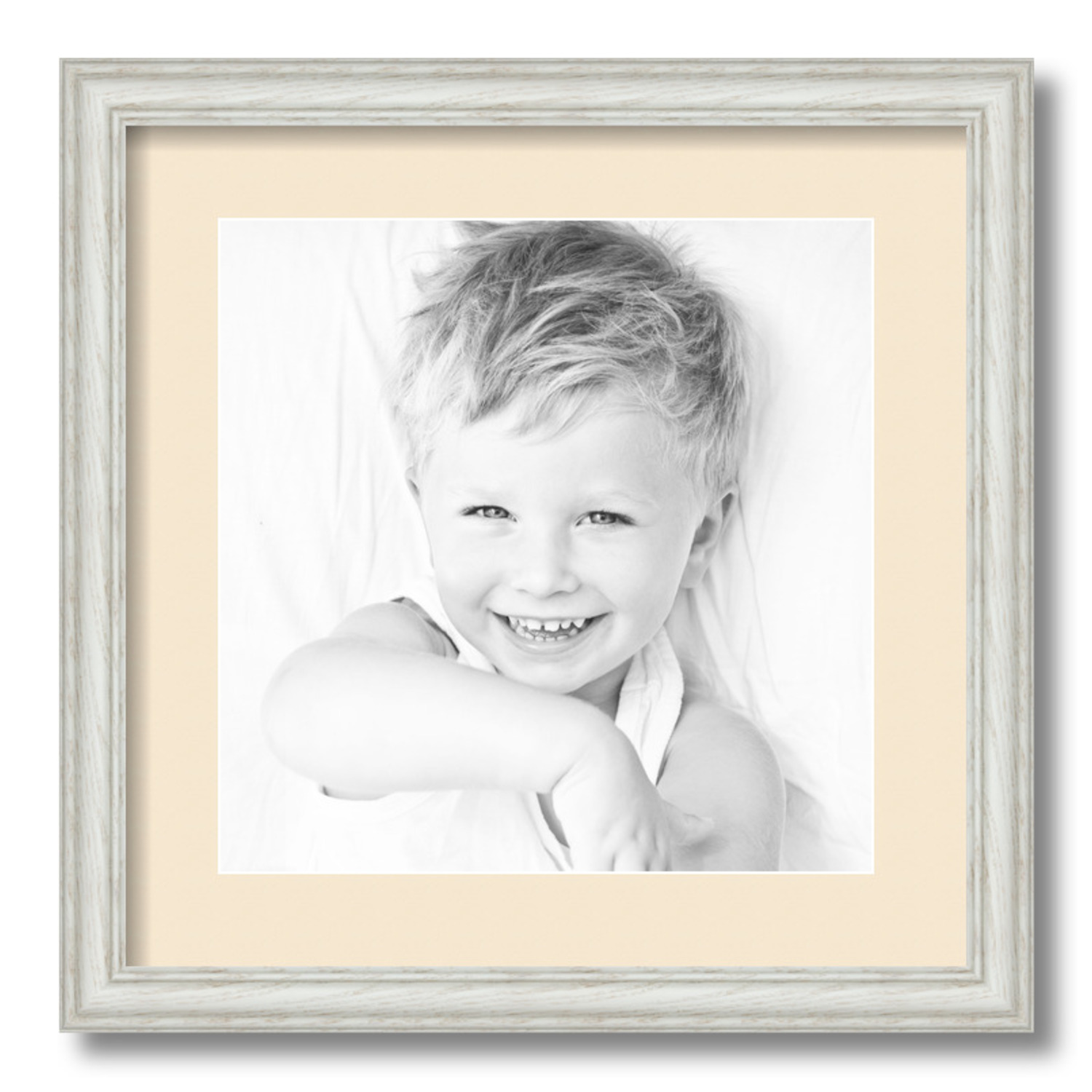 ArtToFrames Matted 16x16 White Picture Frame with 2" Mat, 12x12 Opening 4098