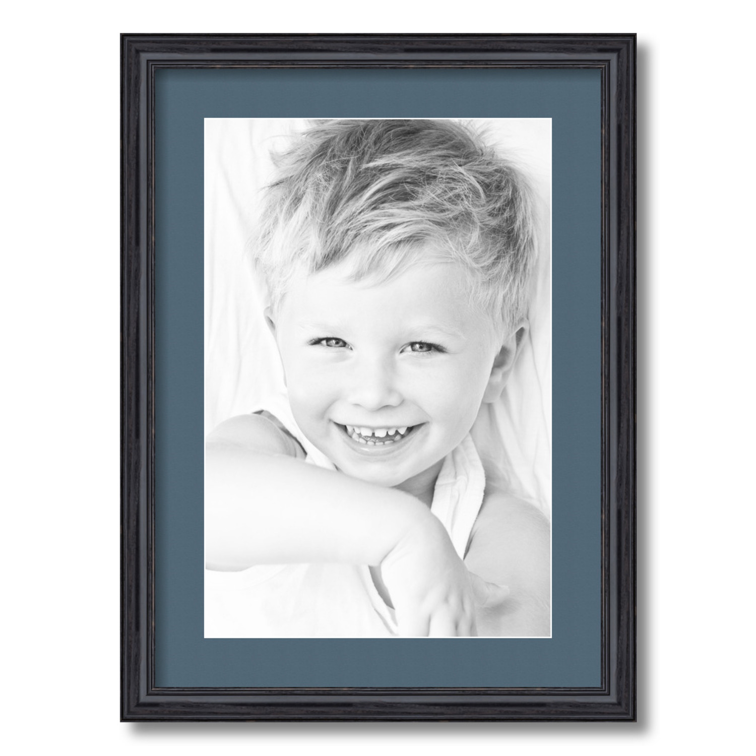 ArtToFrames Matted 16x22 Black Picture Frame with 2" Mat, 12x18 Opening 4083