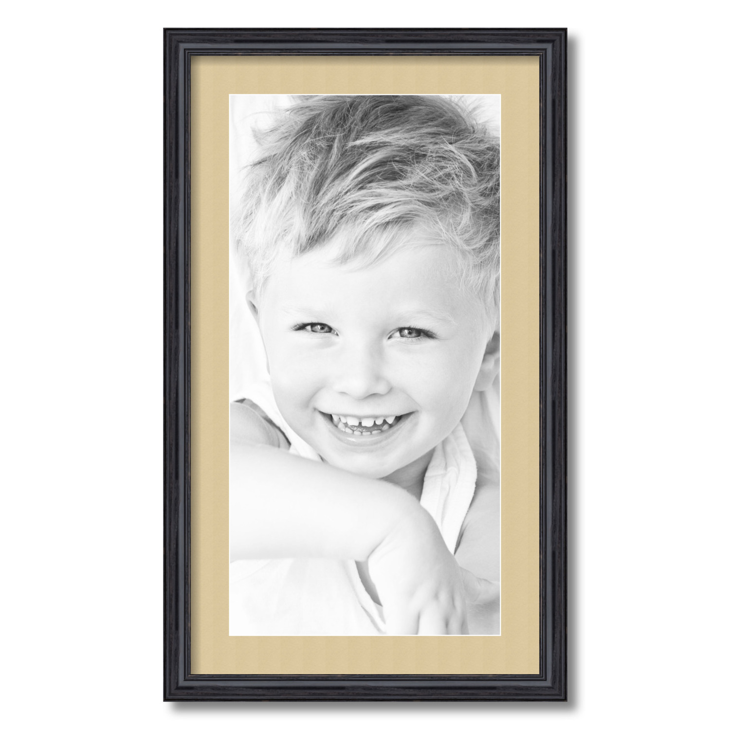 ArtToFrames Matted 16x28 Black Picture Frame with 2" Mat, 12x24 Opening 4083