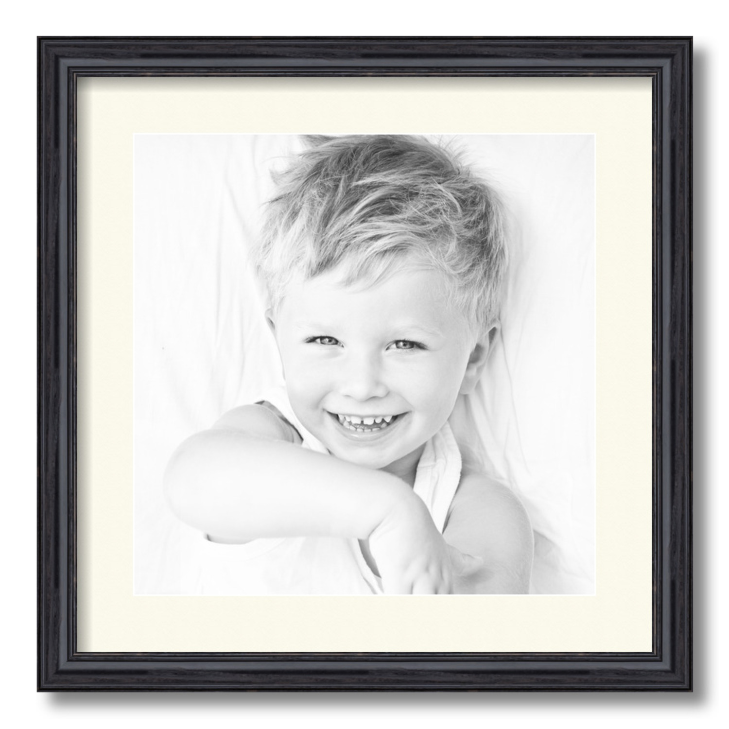 ArtToFrames Matted 18x18 Black Picture Frame with 2" Mat, 14x14 Opening 4083