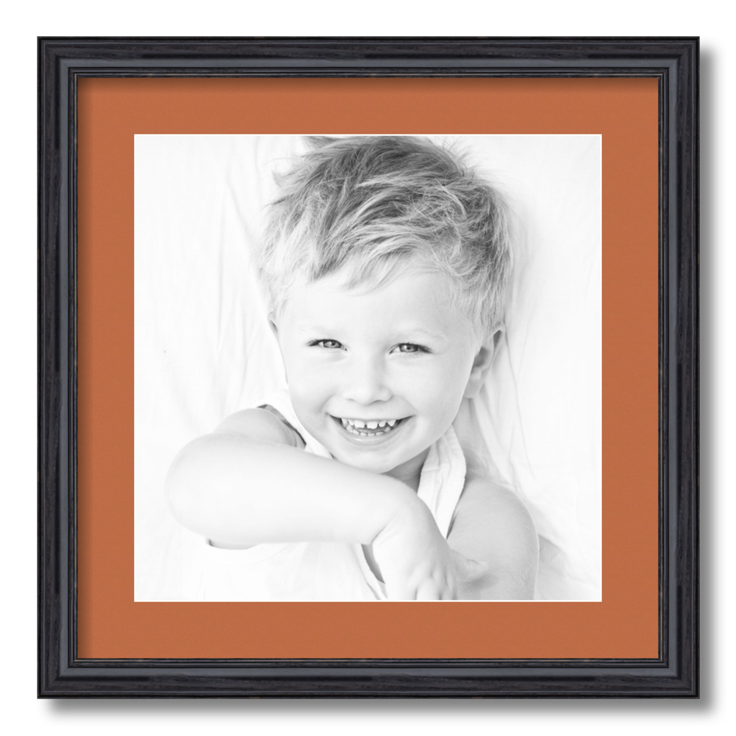 ArtToFrames Matted 18x18 Black Picture Frame with 2" Mat, 14x14 Opening 4083