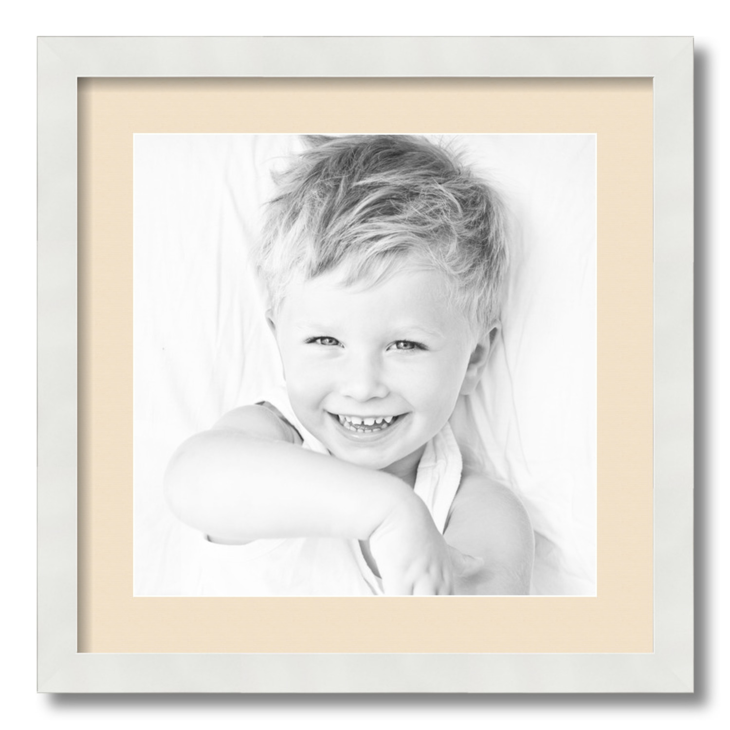 ArtToFrames Matted 18x18 White Picture Frame with 2" Mat, 14x14 Opening 3966