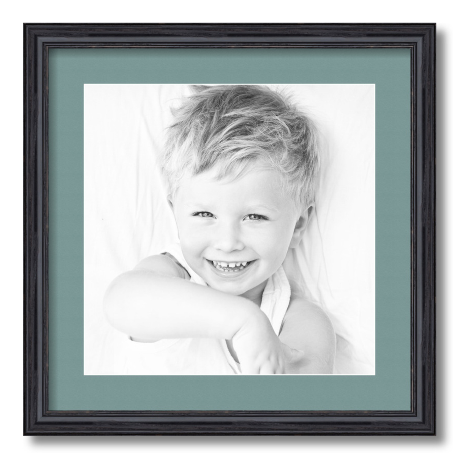 ArtToFrames Matted 18x18 Black Picture Frame with 2" Mat, 14x14 Opening 4083