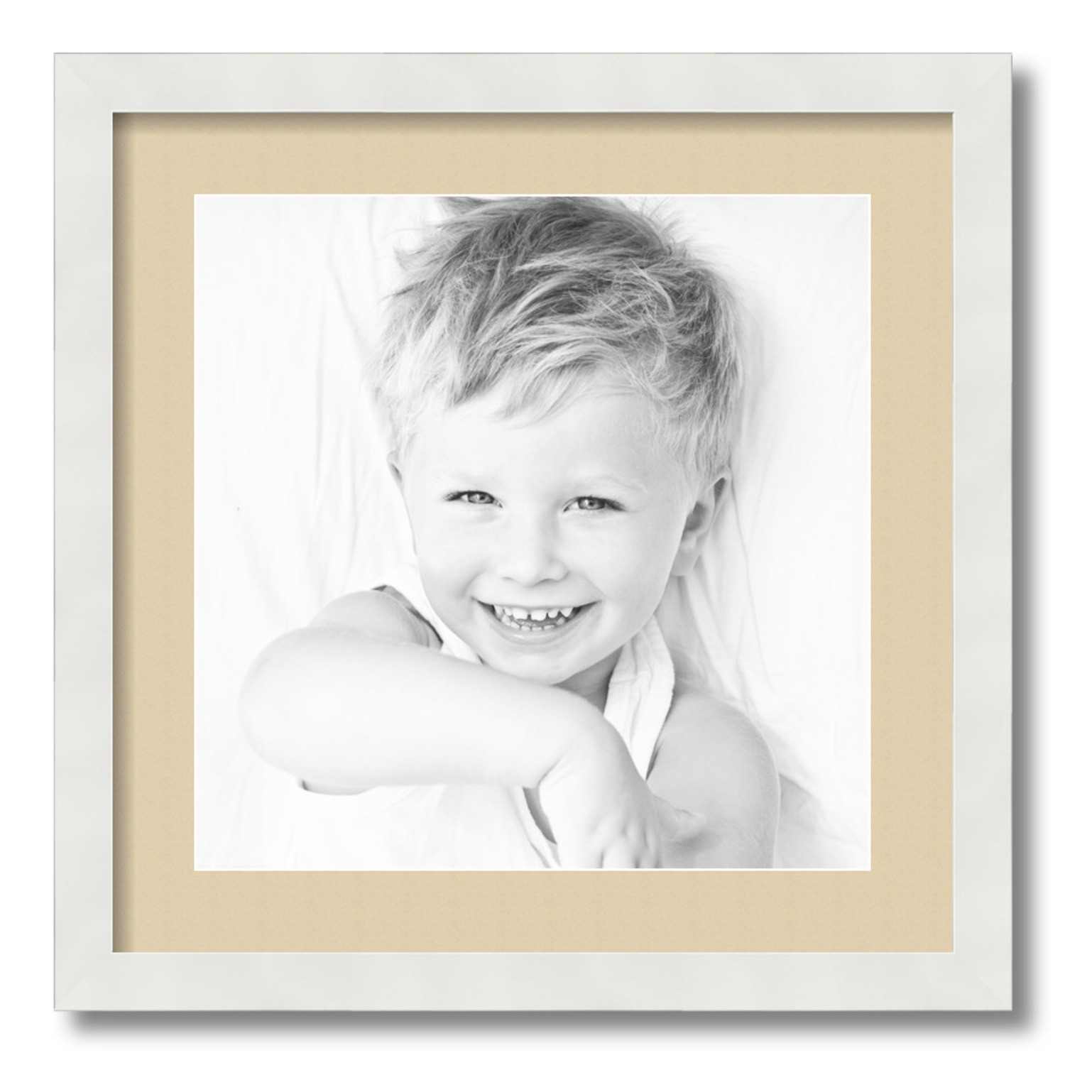 ArtToFrames Matted 18x18 White Picture Frame with 2" Mat, 14x14 Opening 3966