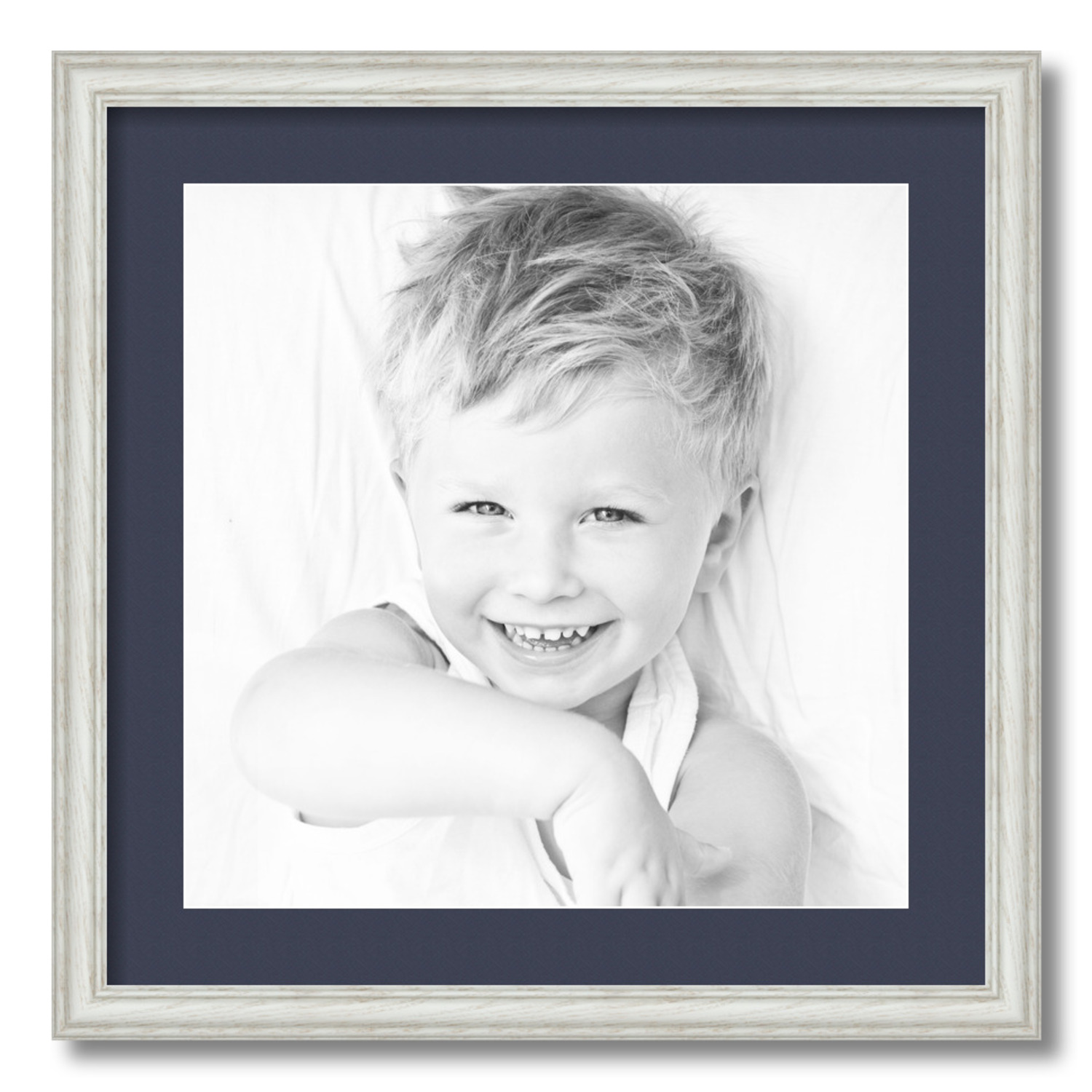 ArtToFrames Matted 20x20 White Picture Frame with 2" Mat, 16x16 Opening 4098