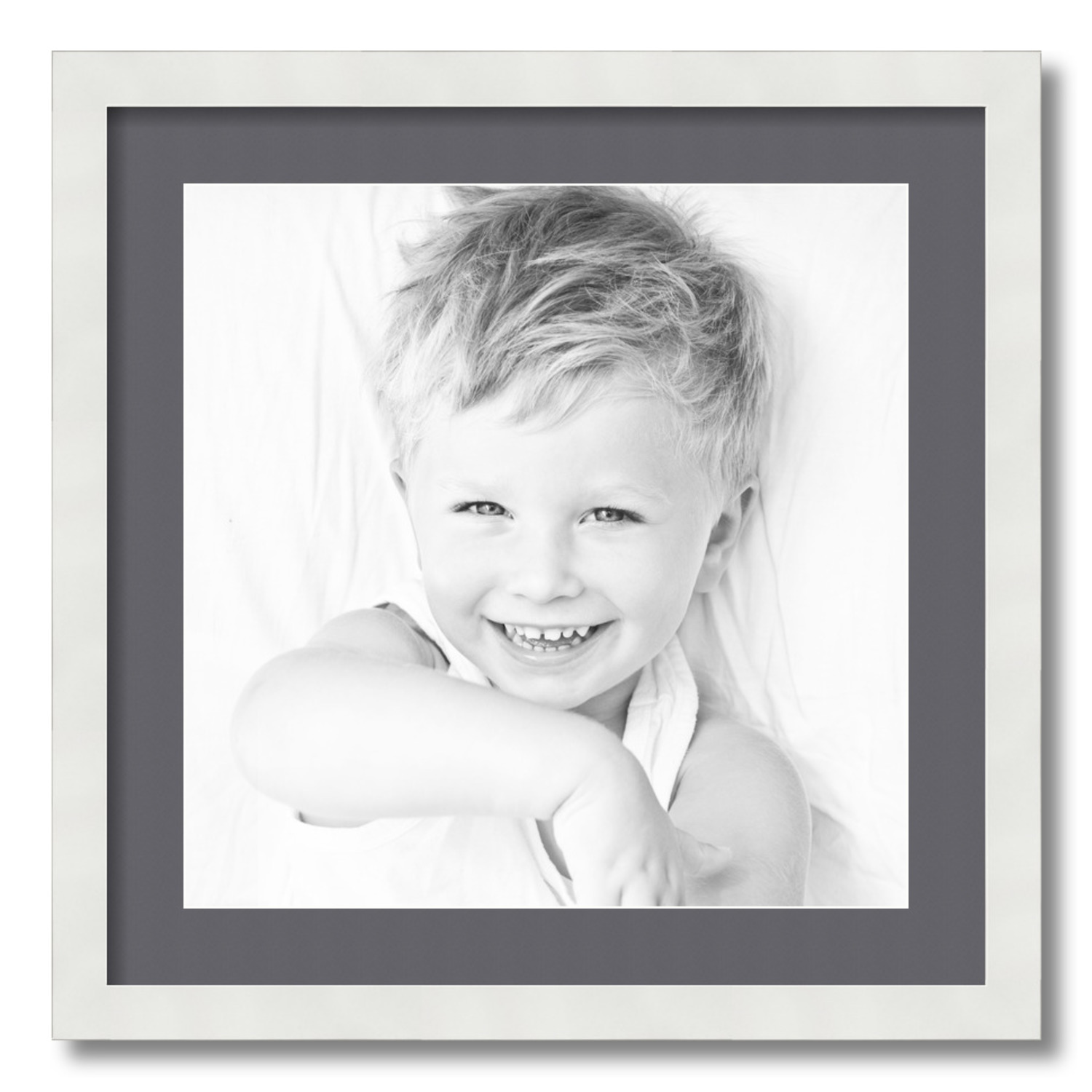 ArtToFrames Matted 20x20 White Picture Frame with 2" Mat, 16x16 Opening 3966