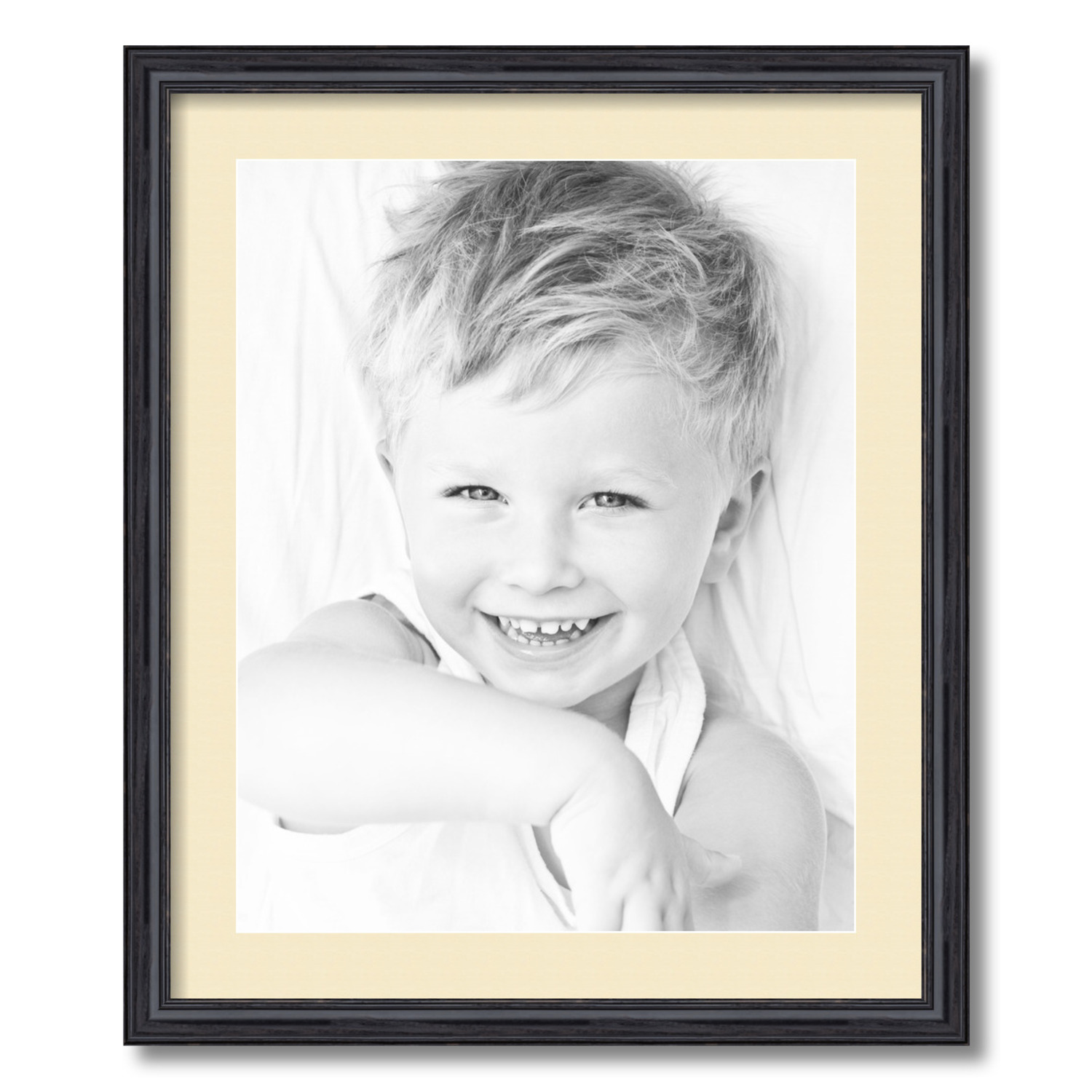 ArtToFrames Matted 20x24 Black Picture Frame with 2" Mat, 16x20 Opening 4083