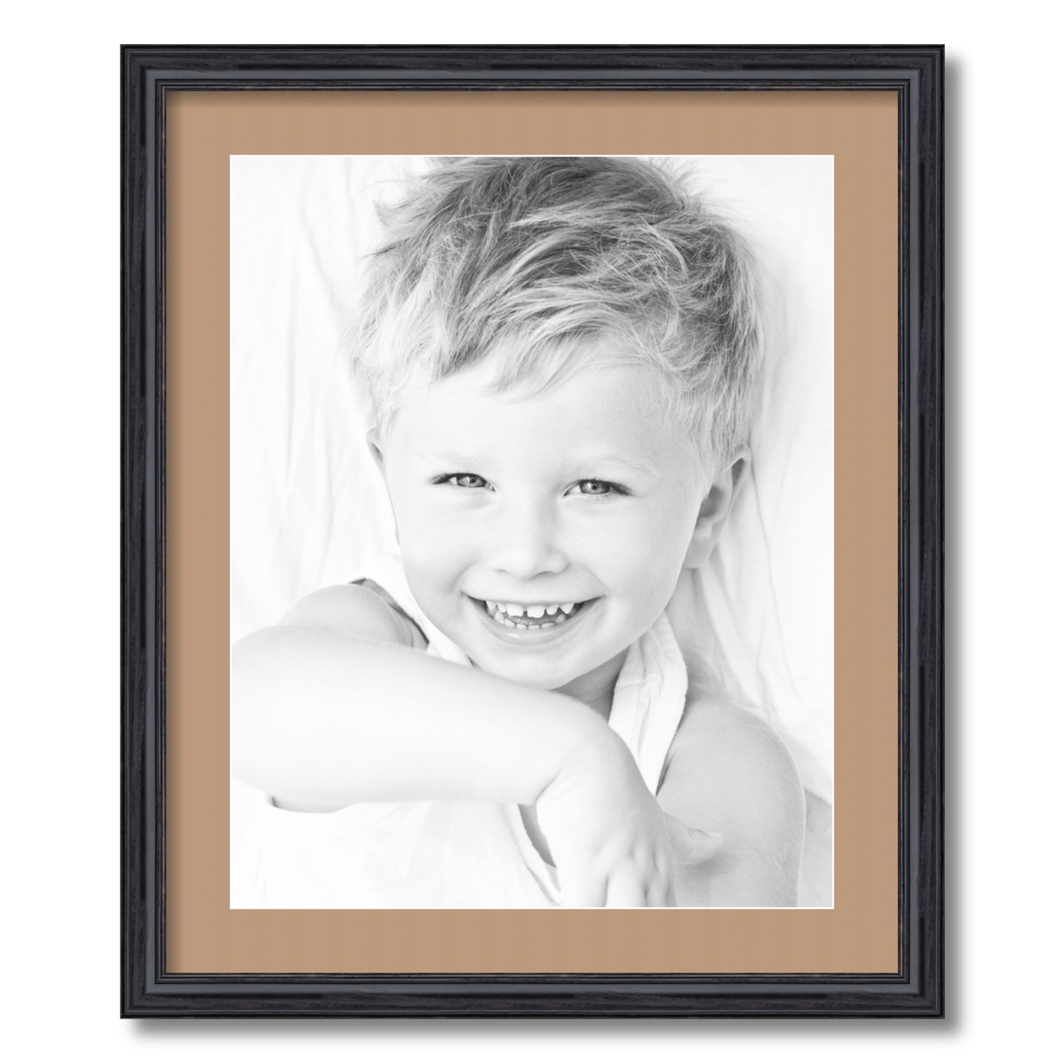 ArtToFrames Matted 20x24 Black Picture Frame with 2" Mat, 16x20 Opening 4083