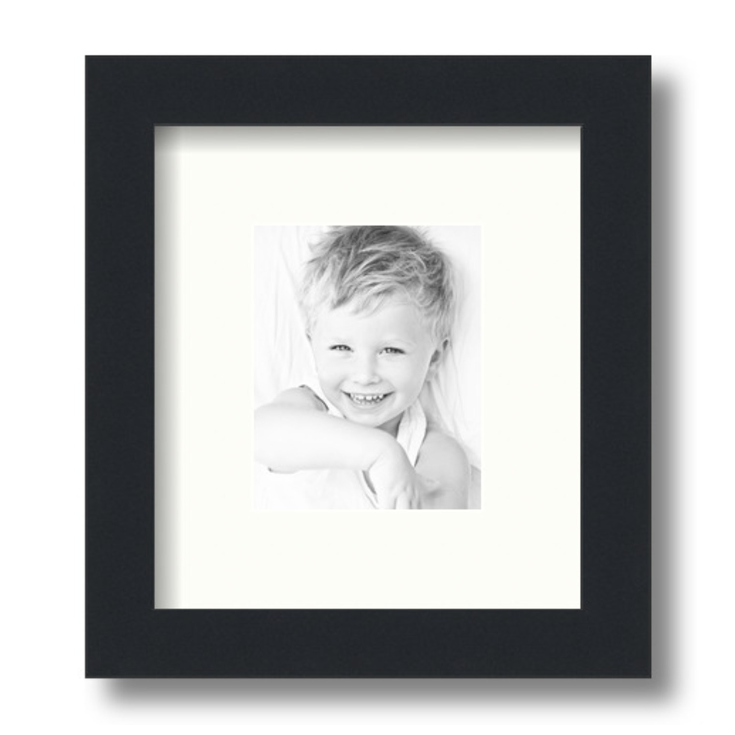 ArtToFrames Matted 7.5x9 Black Picture Frame with 2" Mat, 3.5x5 Opening 3926