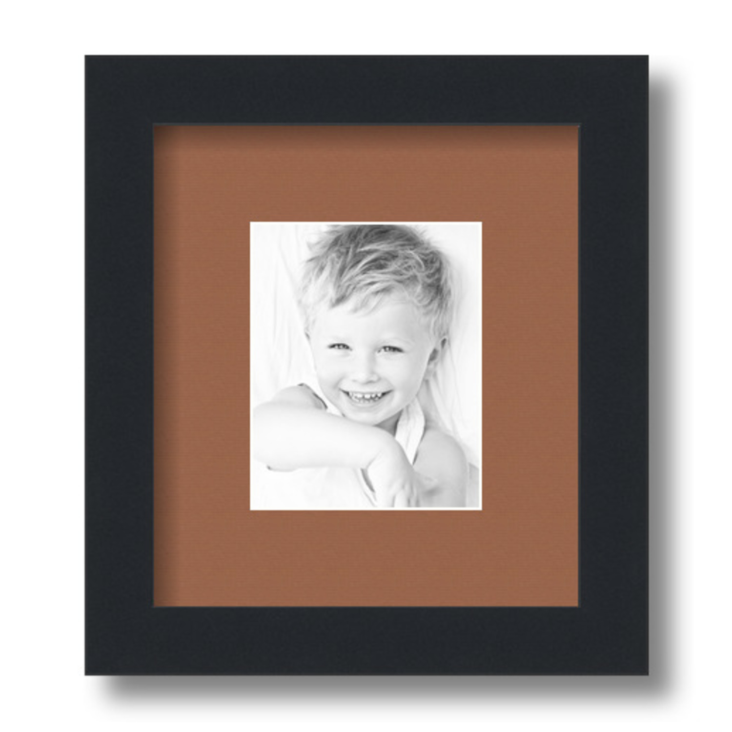 ArtToFrames Matted 7.5x9 Black Picture Frame with 2" Mat, 3.5x5 Opening 3926