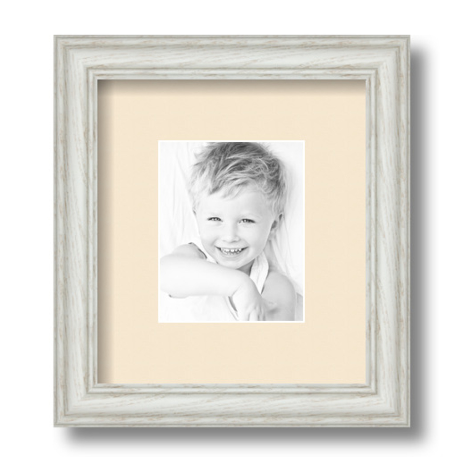 ArtToFrames Matted 7.5x9 White Picture Frame with 2" Mat, 3.5x5 Opening 4098