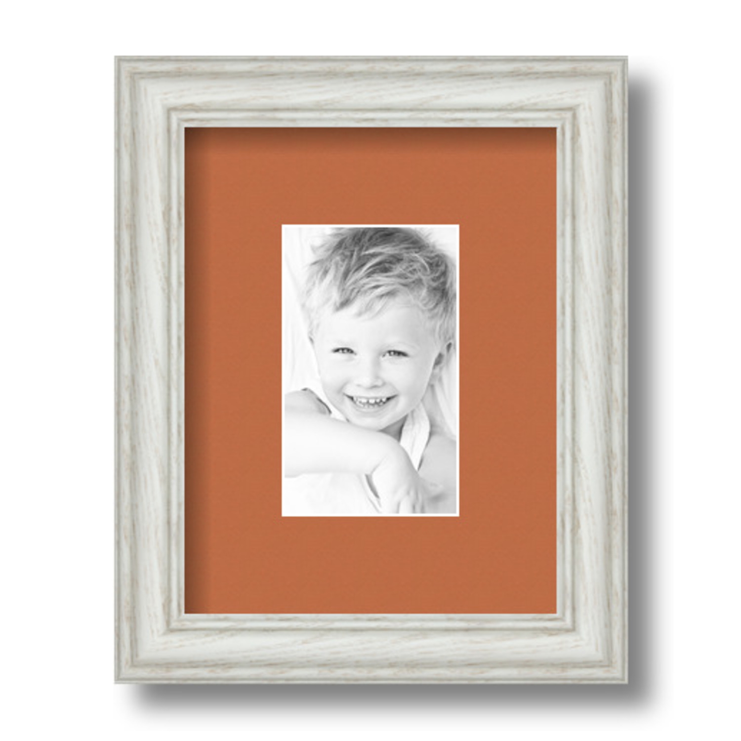 ArtToFrames Matted 7x9 White Picture Frame with 2" Mat, 3x5 Opening 4098