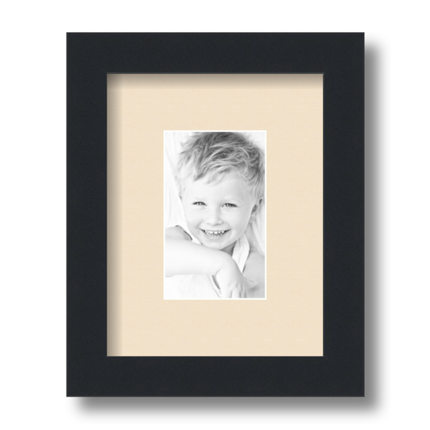 ArtToFrames Matted 7x9 Black Picture Frame with 2" Mat, 3x5 Opening 3926