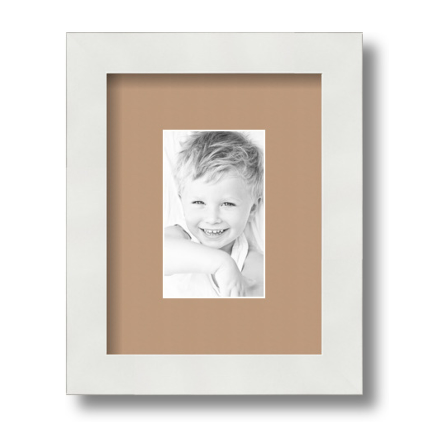 ArtToFrames Matted 7x9 White Picture Frame with 2" Mat, 3x5 Opening 3966