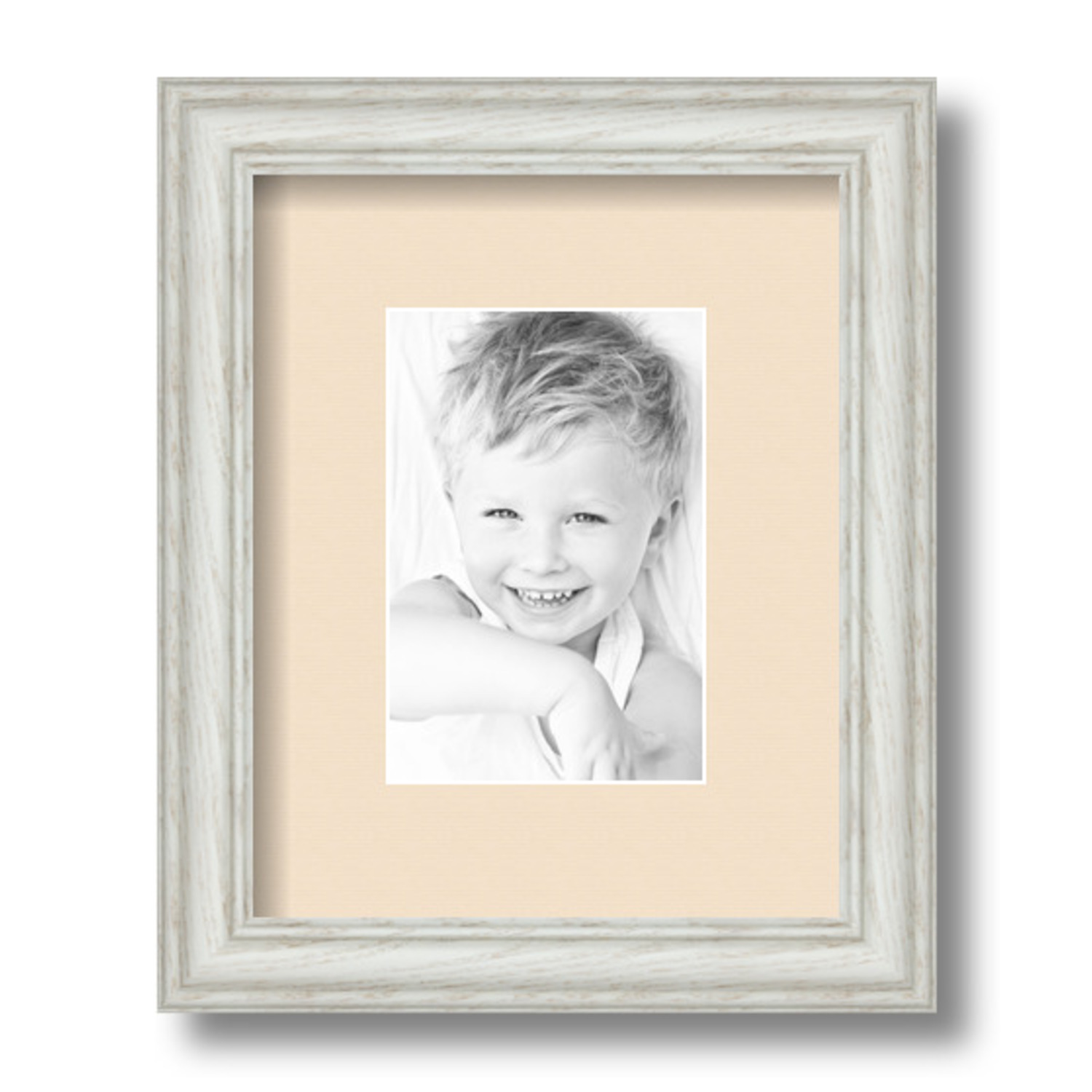 ArtToFrames Matted 8x10 White Picture Frame with 2" Mat, 4x6 Opening 4098