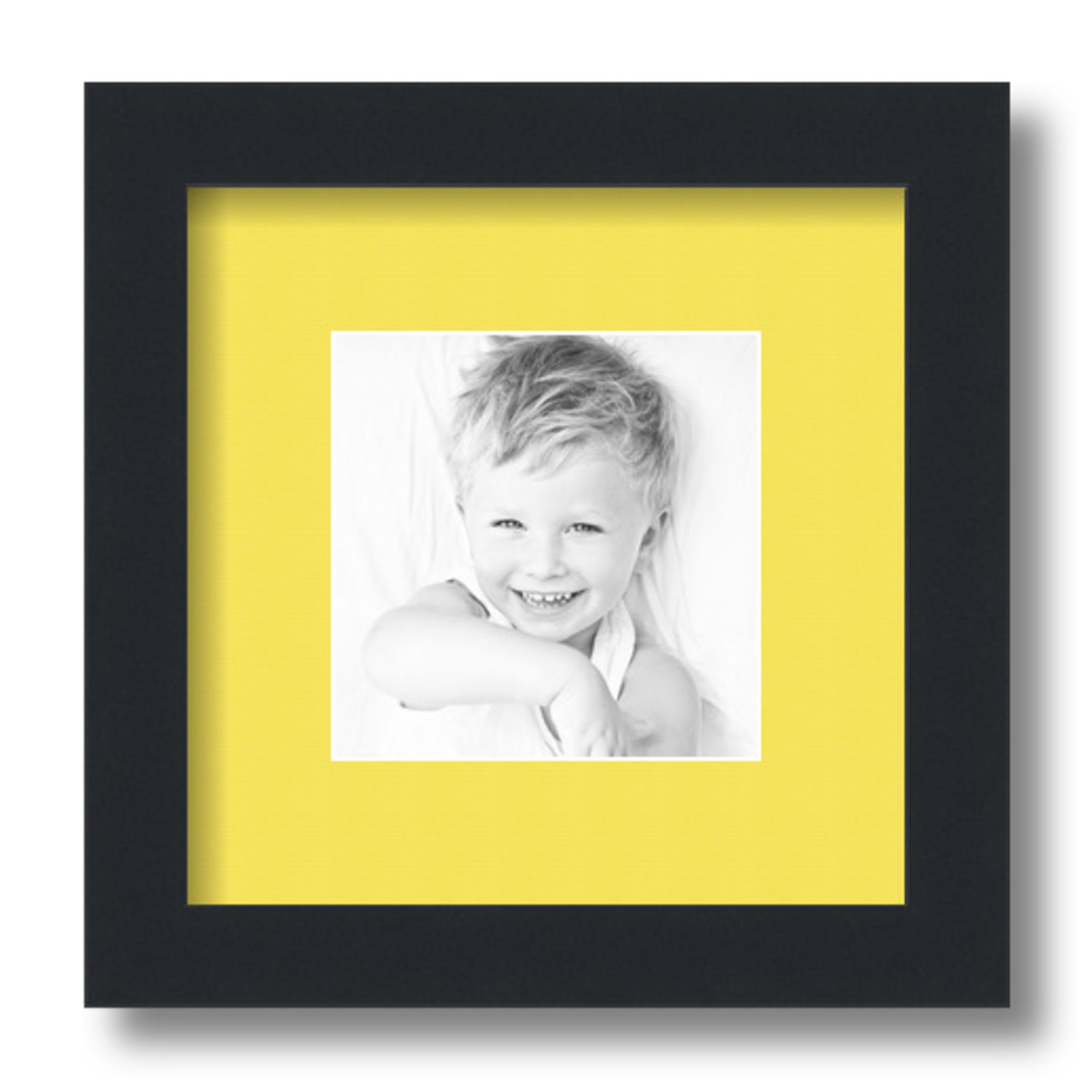 ArtToFrames Matted 9x9 Black Picture Frame with 2" Mat, 5x5 Opening 3926