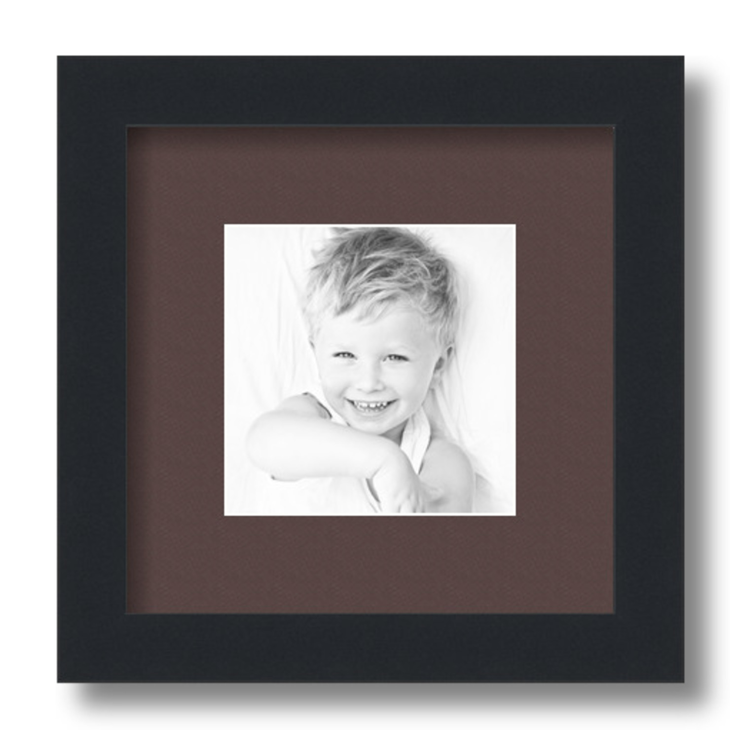 ArtToFrames Matted 9x9 Black Picture Frame with 2" Mat, 5x5 Opening 3926