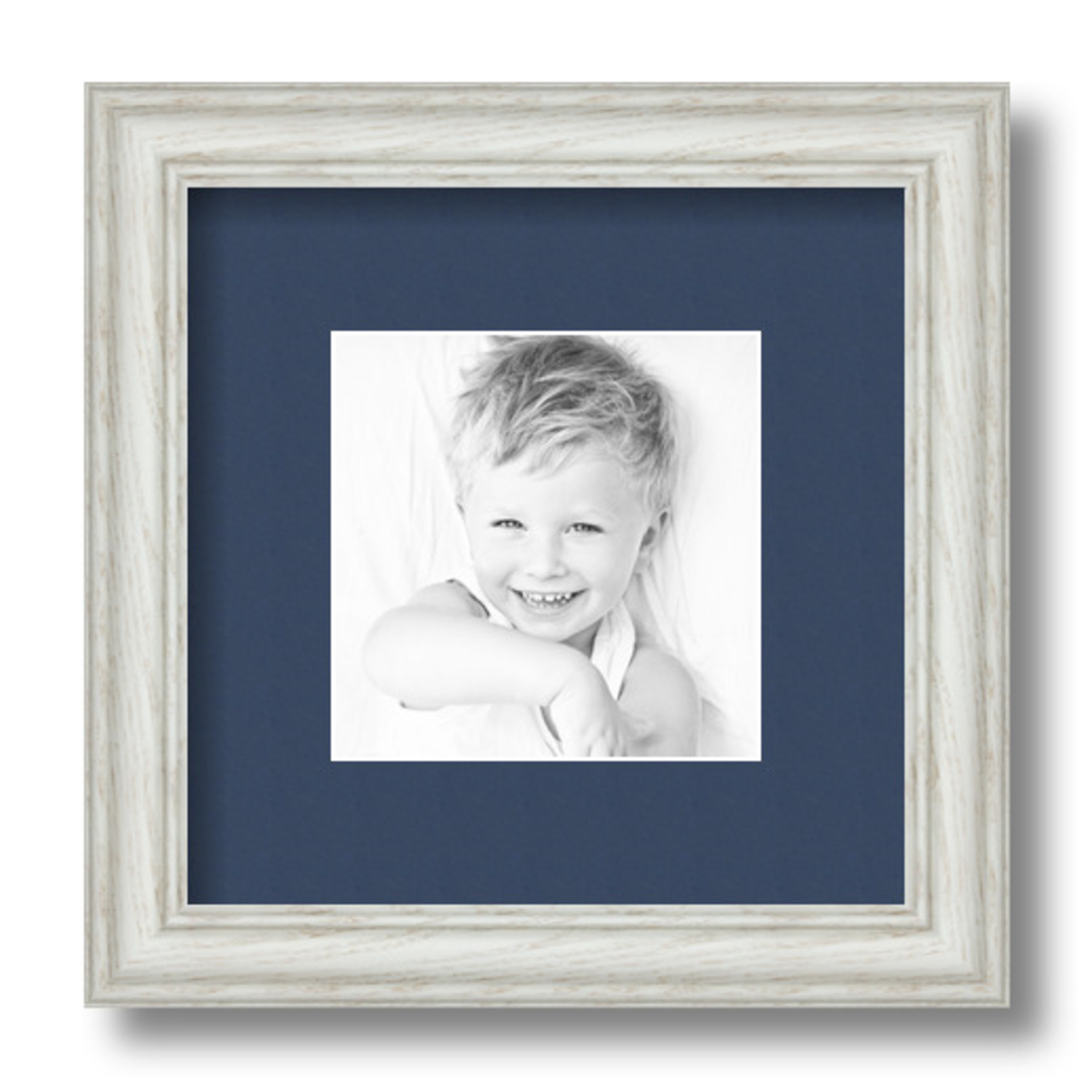 ArtToFrames Matted 9x9 White Picture Frame with 2" Mat, 5x5 Opening 4098