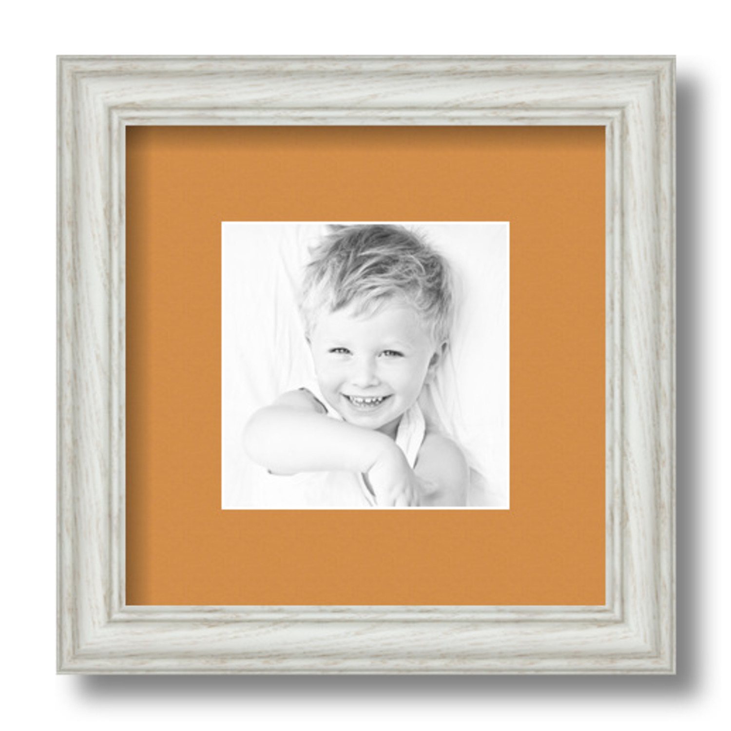 ArtToFrames Matted 9x9 White Picture Frame with 2" Mat, 5x5 Opening 4098