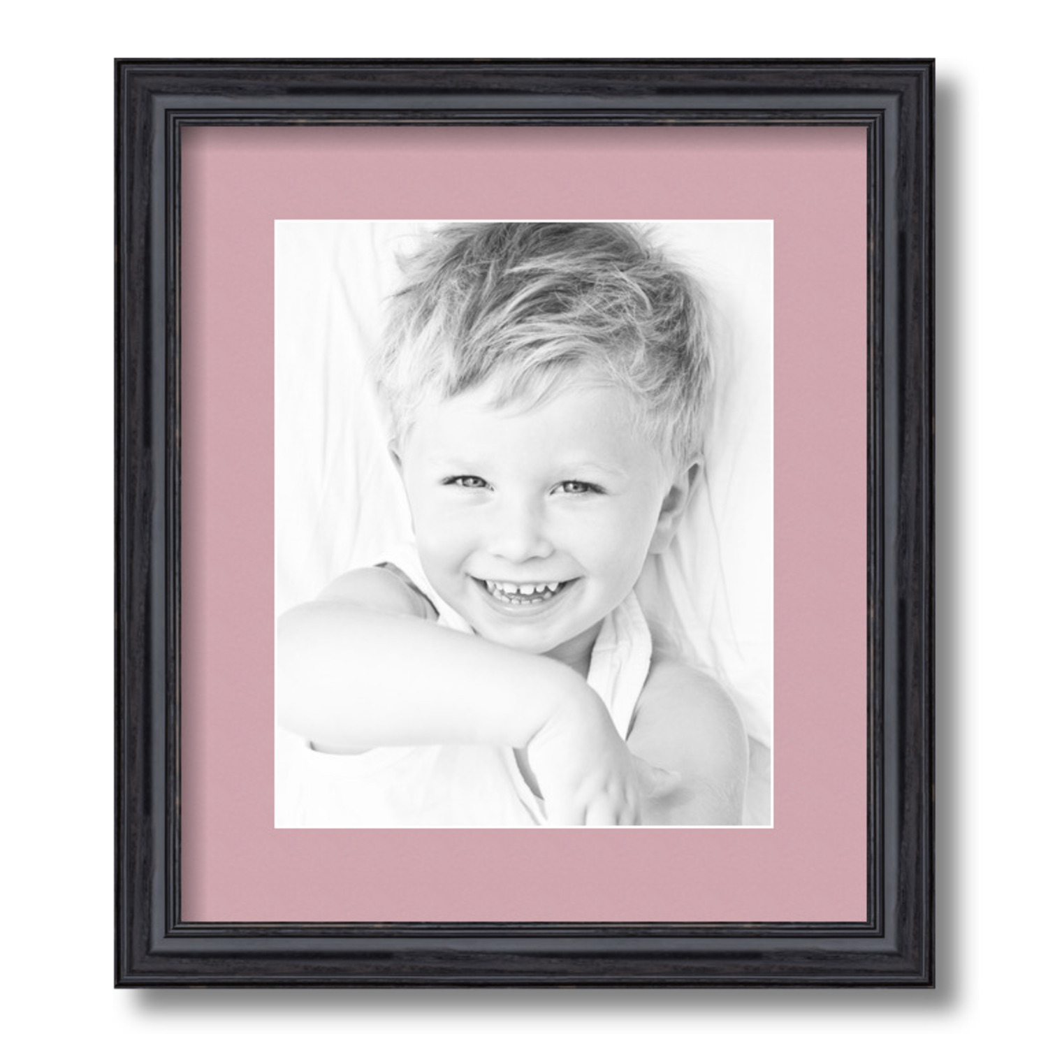 ArtToFrames Matted 12.5x15 Black Picture Frame with 2" Mat, 8.5x11 Opening 4083