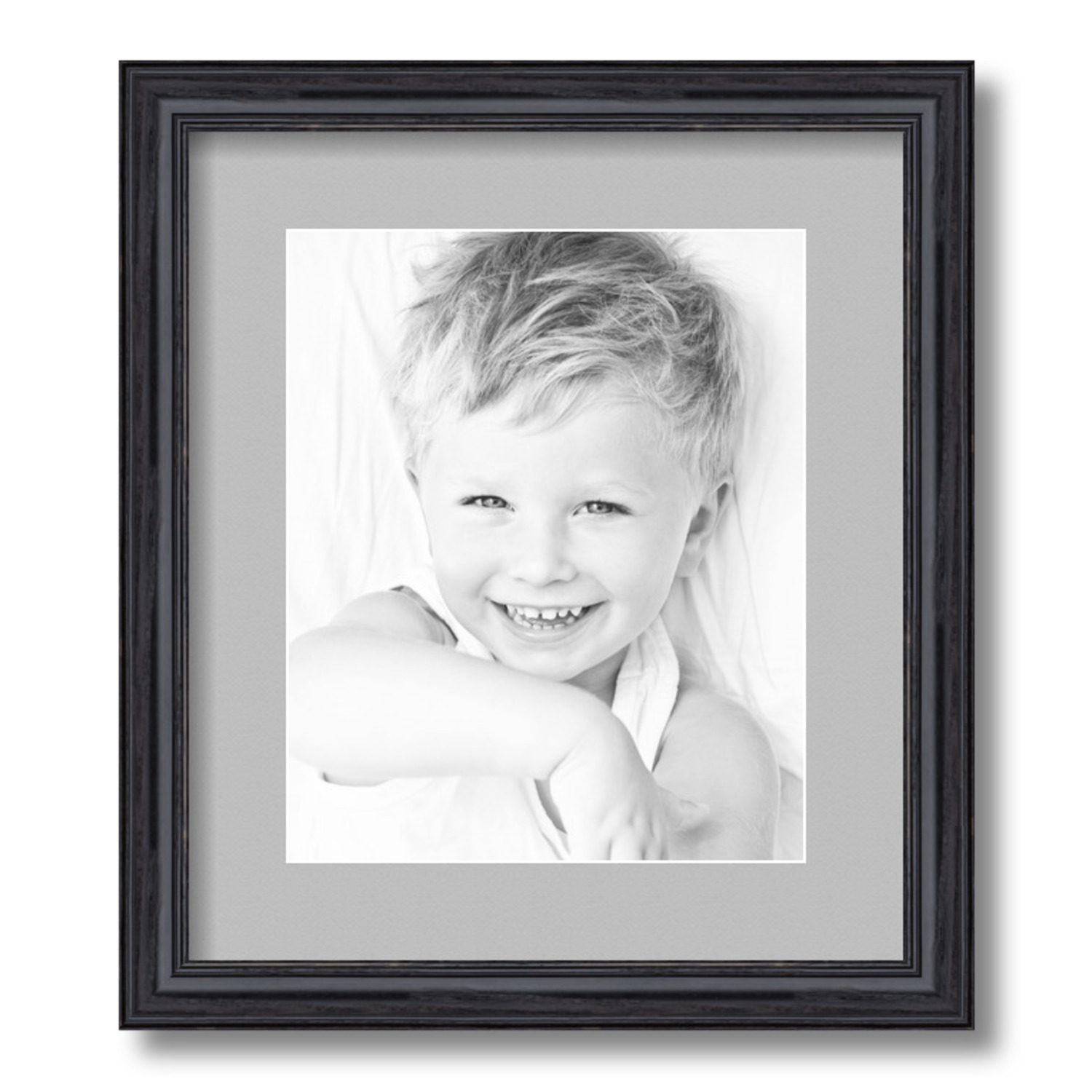 ArtToFrames Matted 12.5x15 Black Picture Frame with 2" Mat, 8.5x11 Opening 4083