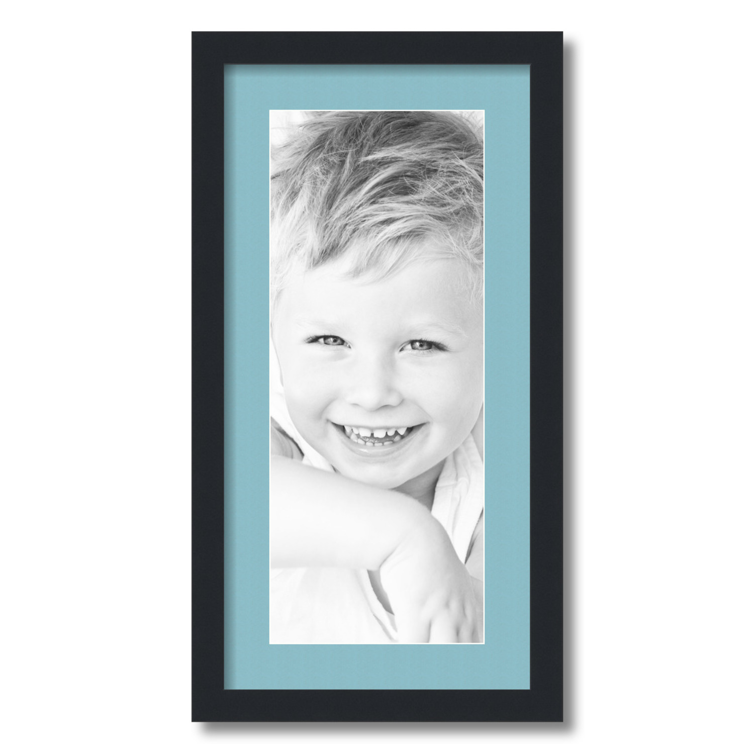 ArtToFrames Matted 12x24 Black Picture Frame with 2" Mat, 8x20 Opening 3926