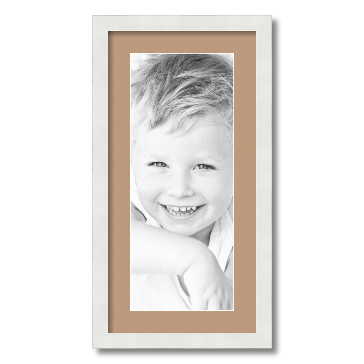 ArtToFrames Matted 12x24 White Picture Frame with 2" Mat, 8x20 Opening 3966