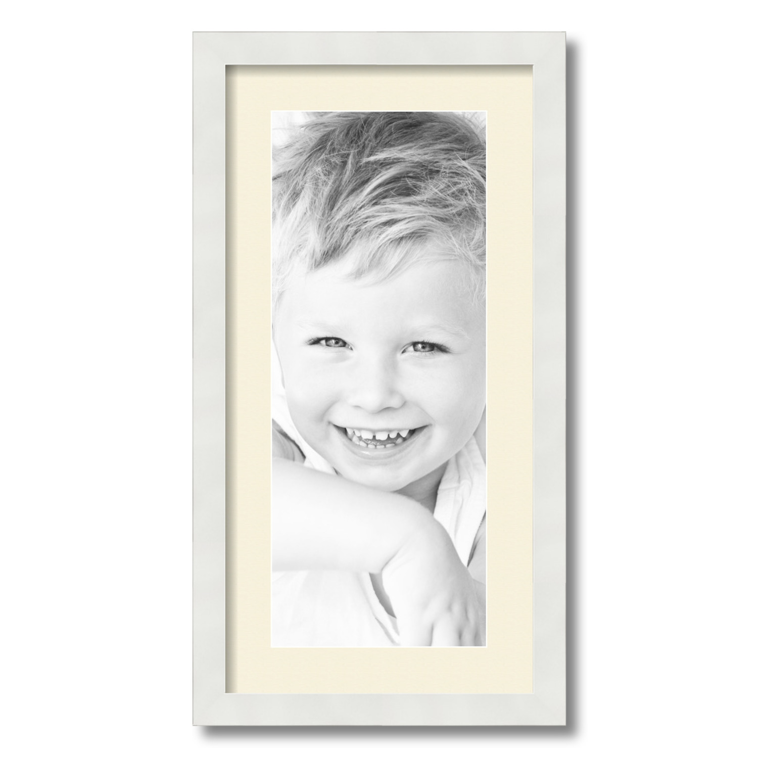 ArtToFrames Matted 12x24 White Picture Frame with 2" Mat, 8x20 Opening 3966