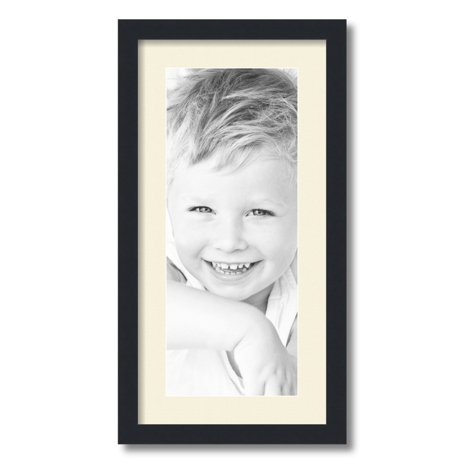 ArtToFrames Matted 12x24 Black Picture Frame with 2" Mat, 8x20 Opening 3926