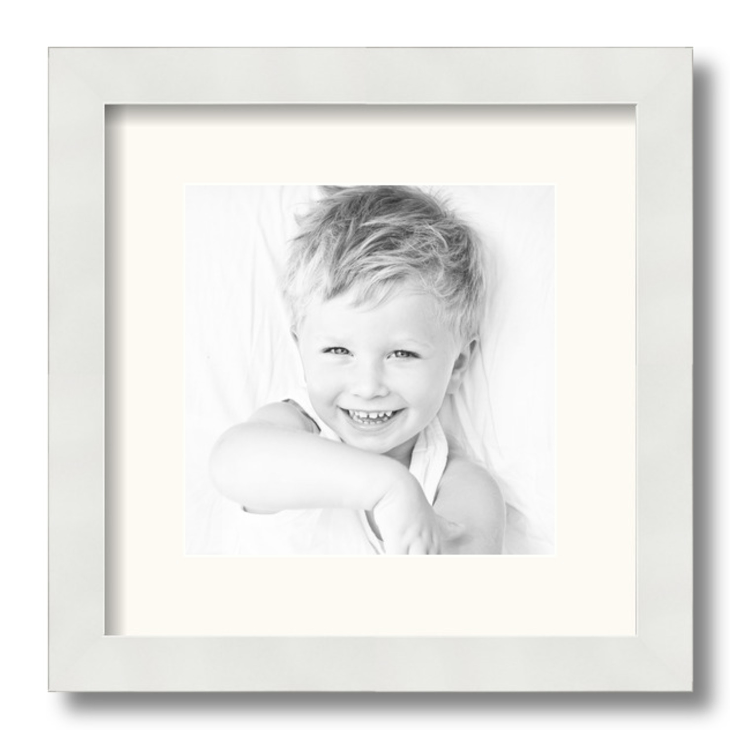 ArtToFrames Matted 12x12 White Picture Frame with 2" Mat, 8x8 Opening 3966