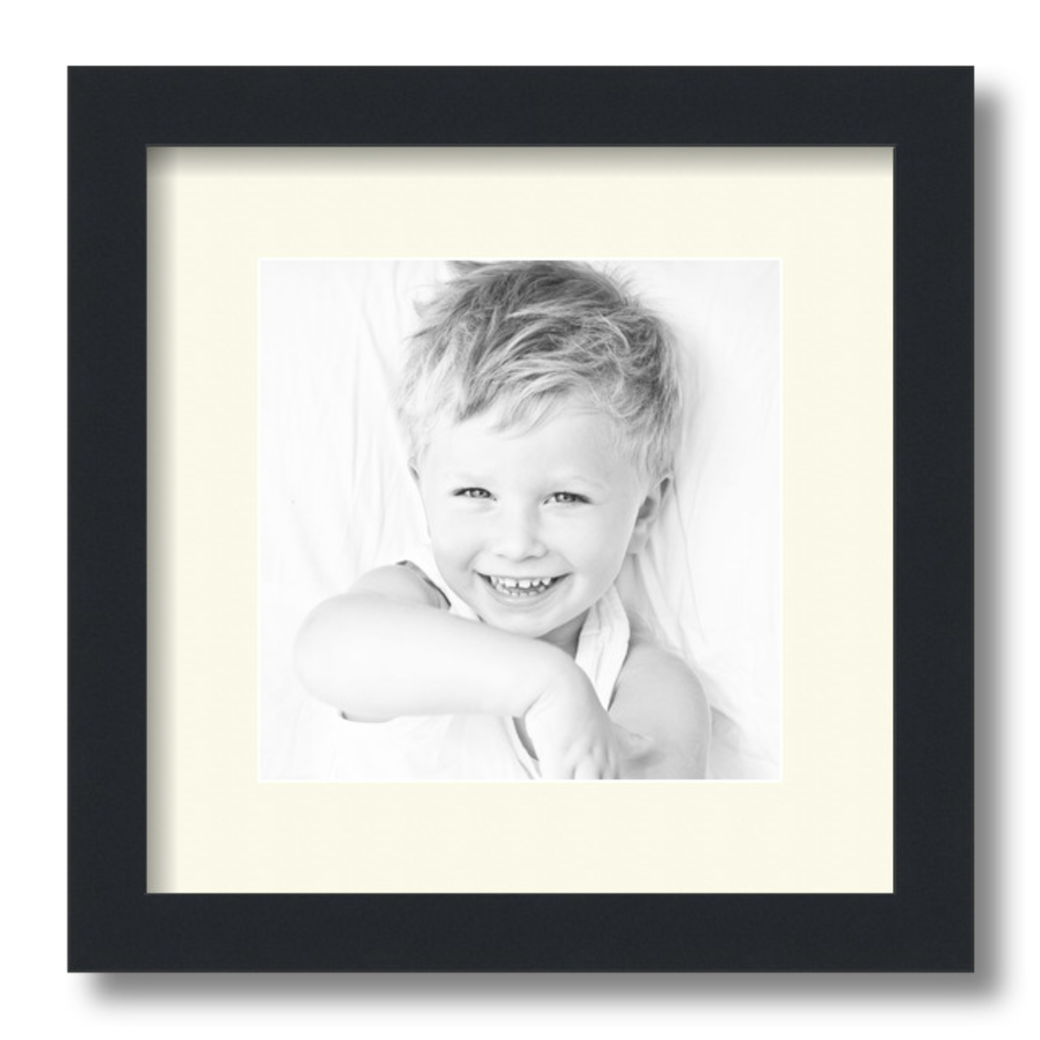 ArtToFrames Matted 12x12 Black Picture Frame with 2" Mat, 8x8 Opening 3926