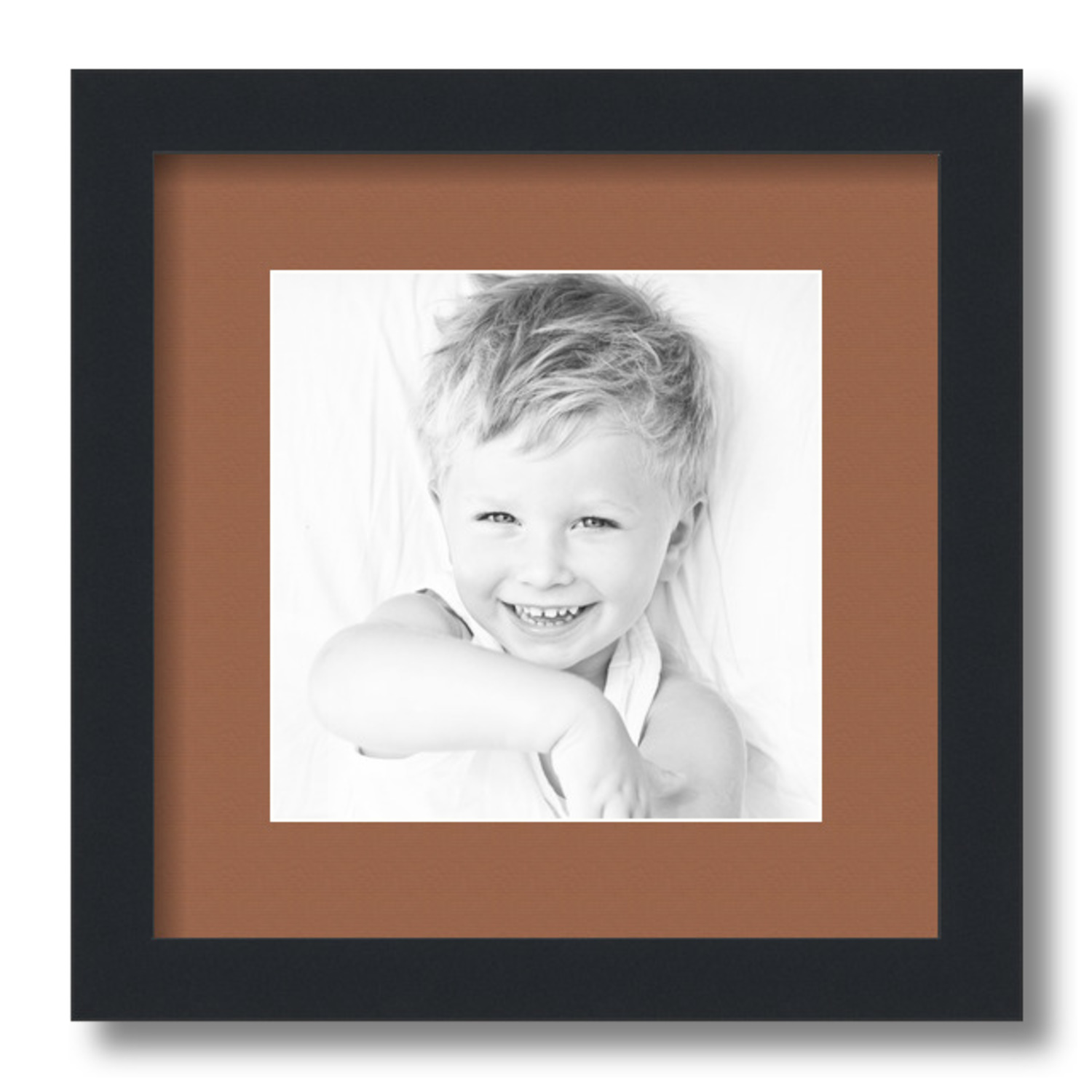 ArtToFrames Matted 12x12 Black Picture Frame with 2" Mat, 8x8 Opening 3926