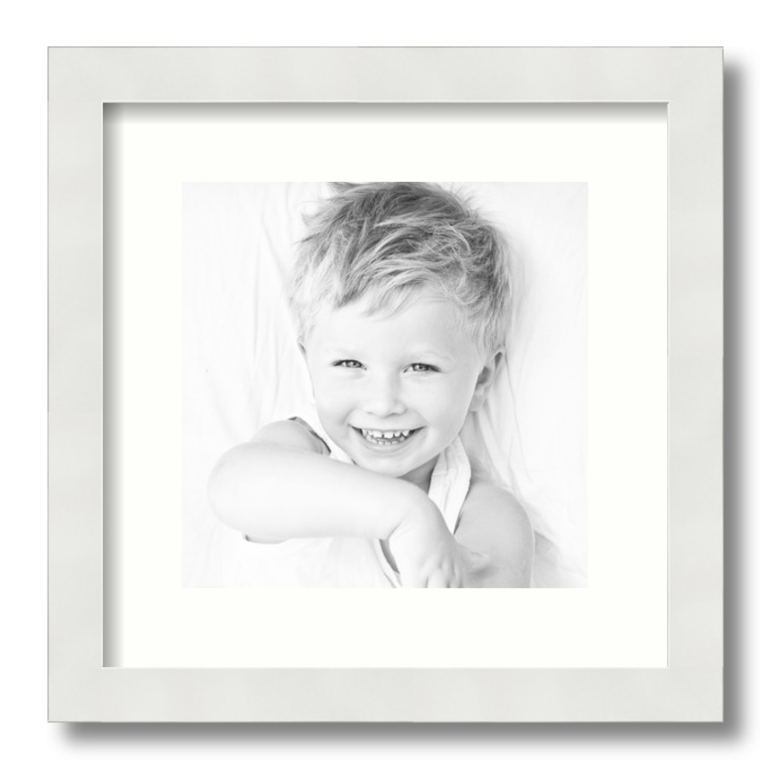 ArtToFrames Matted 13x13 White Picture Frame with 2" Mat, 9x9 Opening 3966