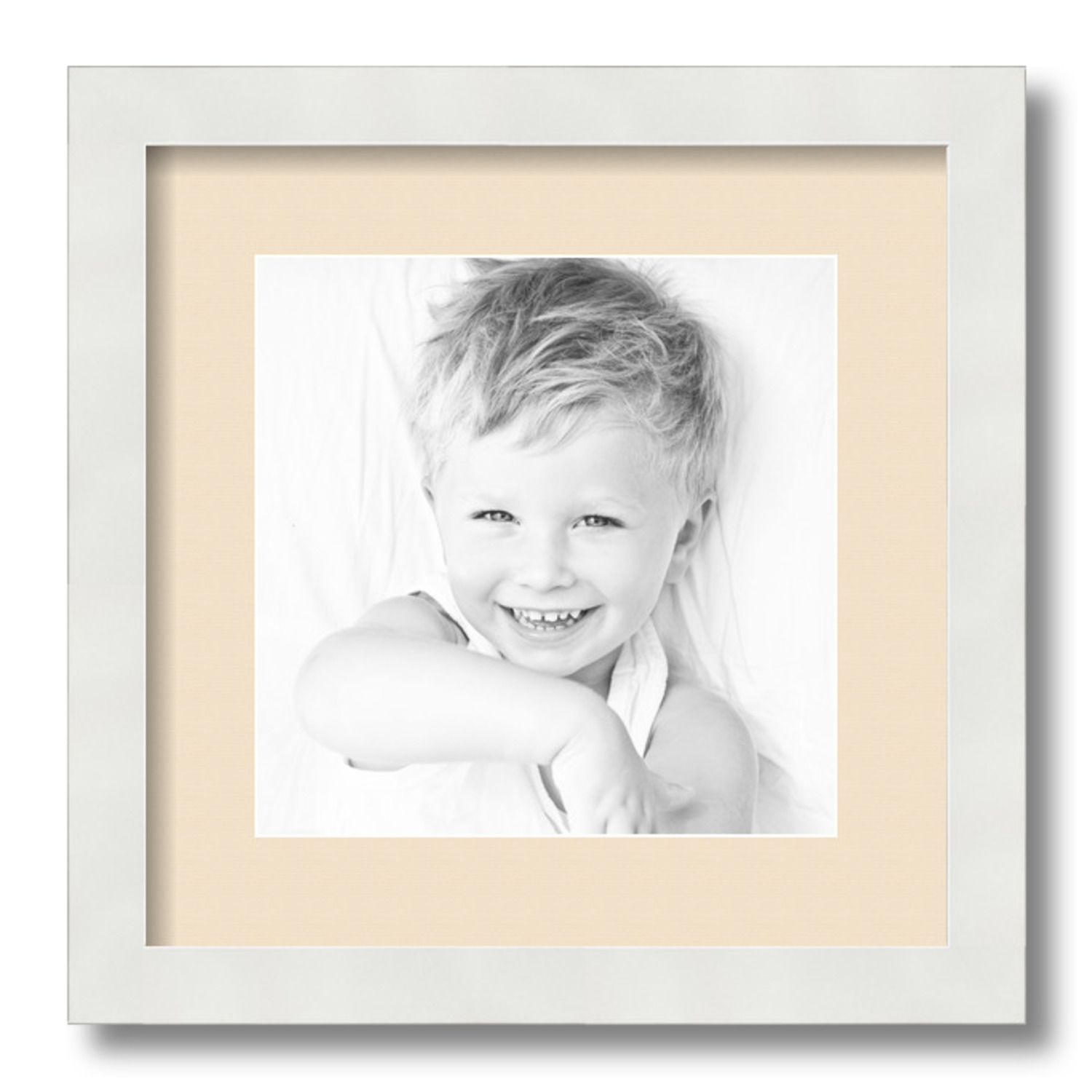 ArtToFrames Matted 13x13 White Picture Frame with 2" Mat, 9x9 Opening 3966