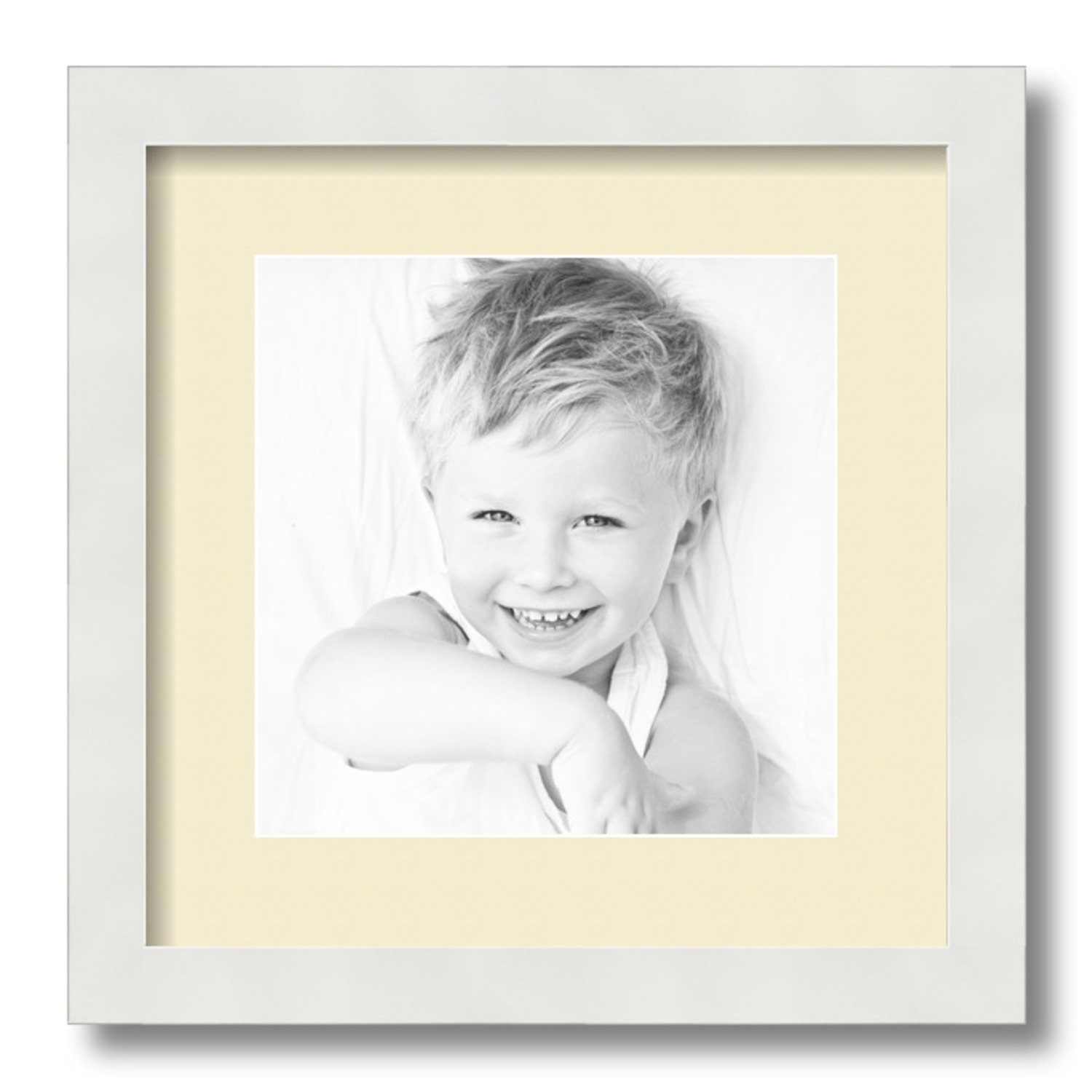 ArtToFrames Matted 13x13 White Picture Frame with 2" Mat, 9x9 Opening 3966