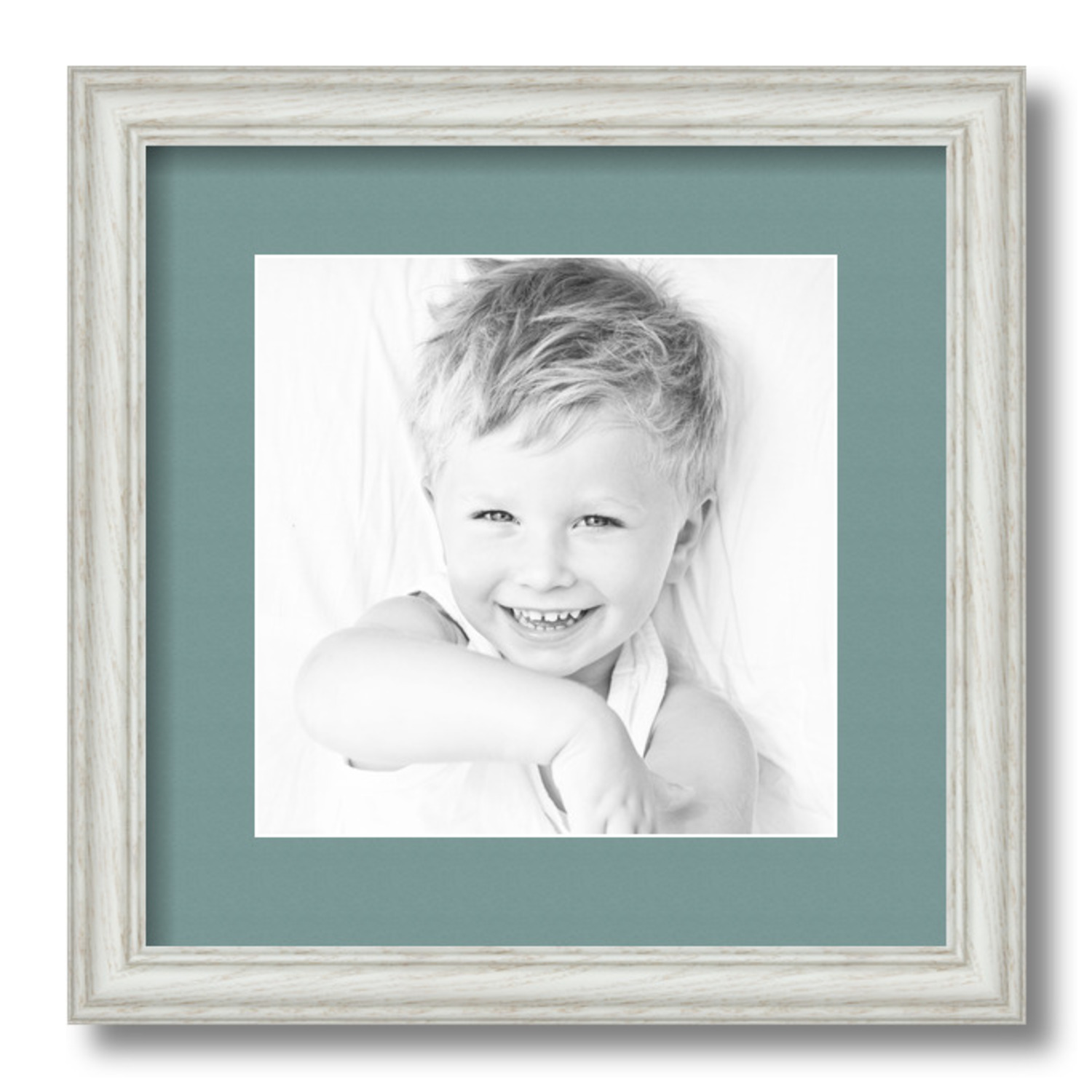 ArtToFrames Matted 13x13 White Picture Frame with 2" Mat, 9x9 Opening 4098