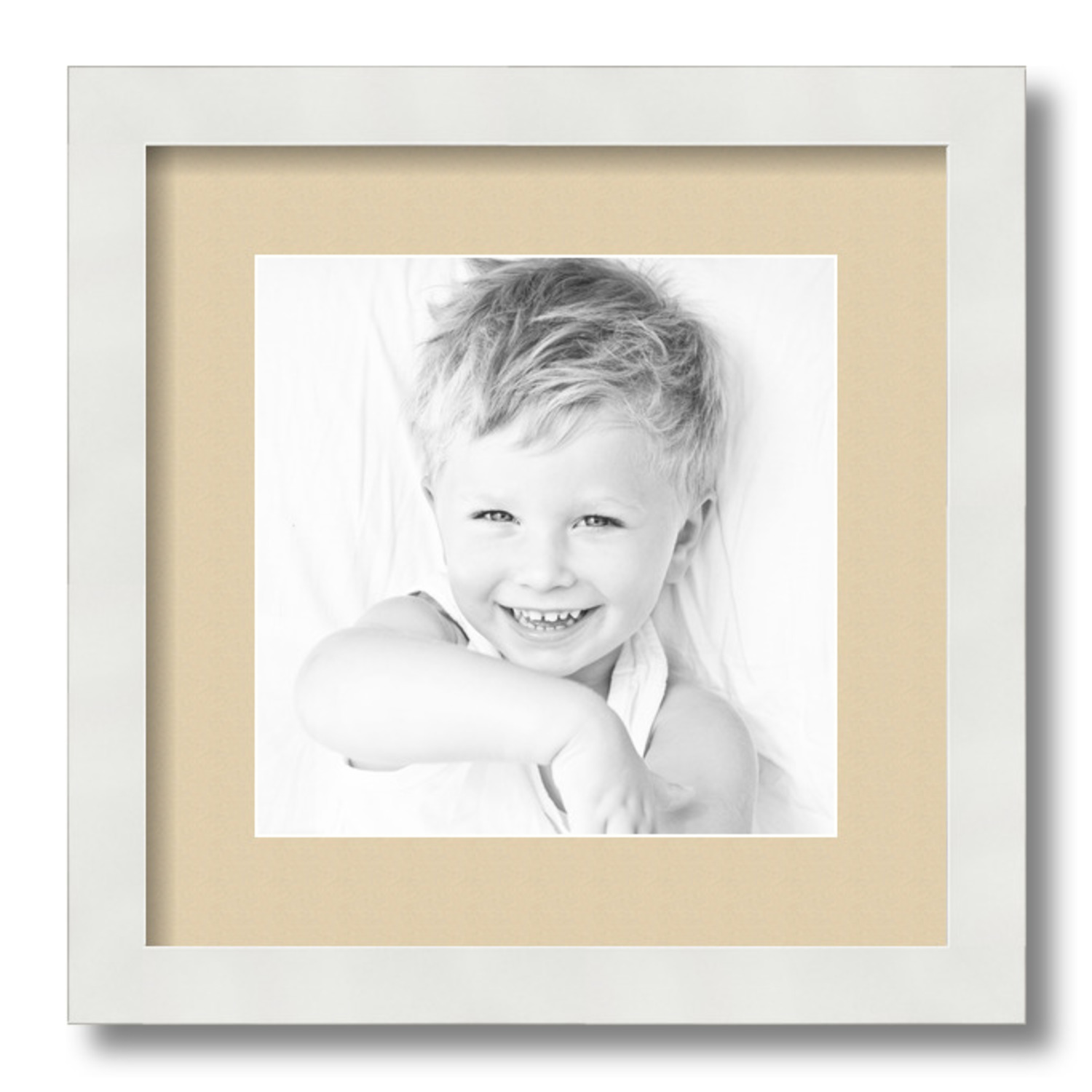 ArtToFrames Matted 13x13 White Picture Frame with 2" Mat, 9x9 Opening 3966